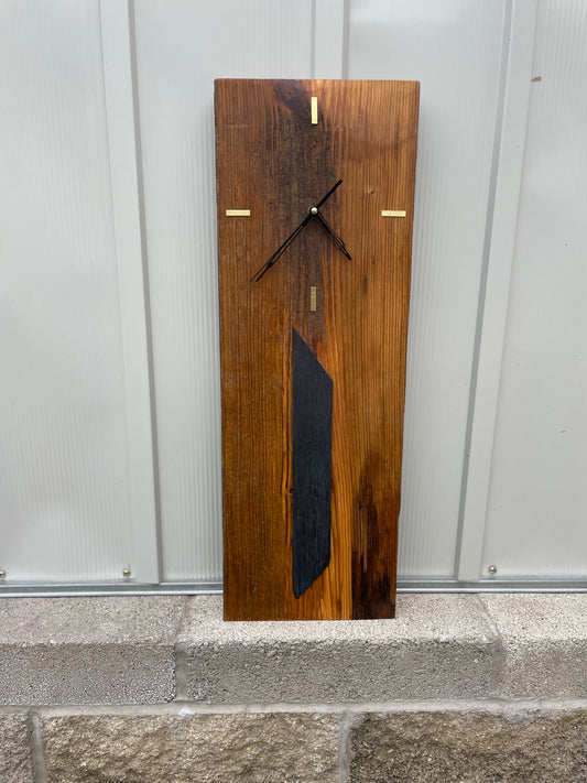 Barnwood Clock with Whiskey Barrel Stave
