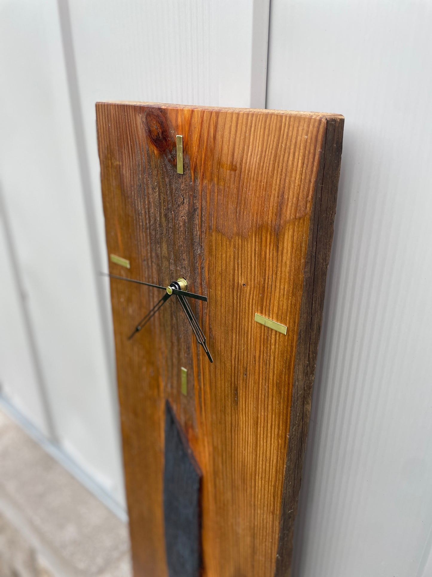 Barnwood Clock with Whiskey Barrel Stave
