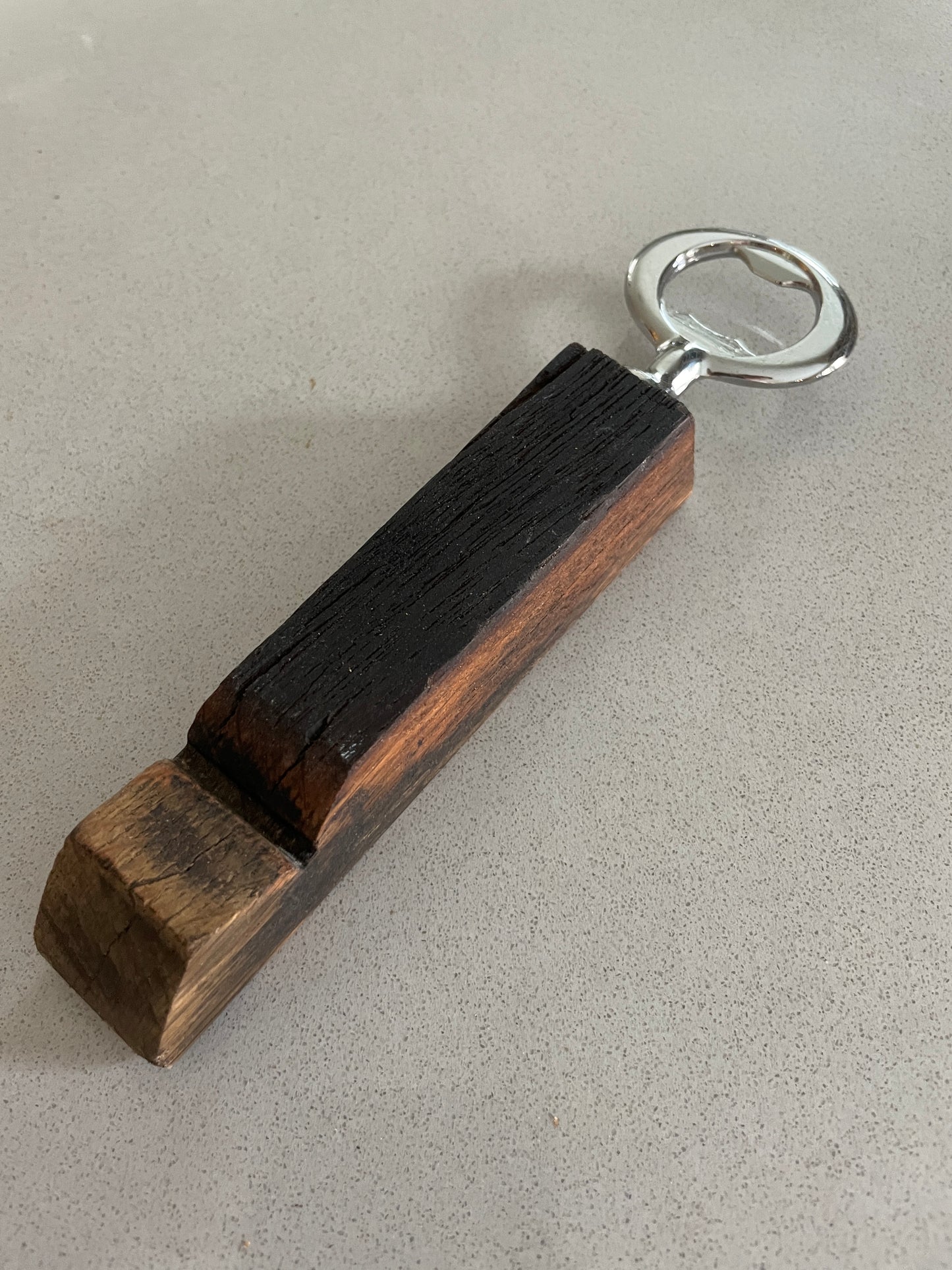 Bottle Opener with Whiskey Barrel Stave Handle